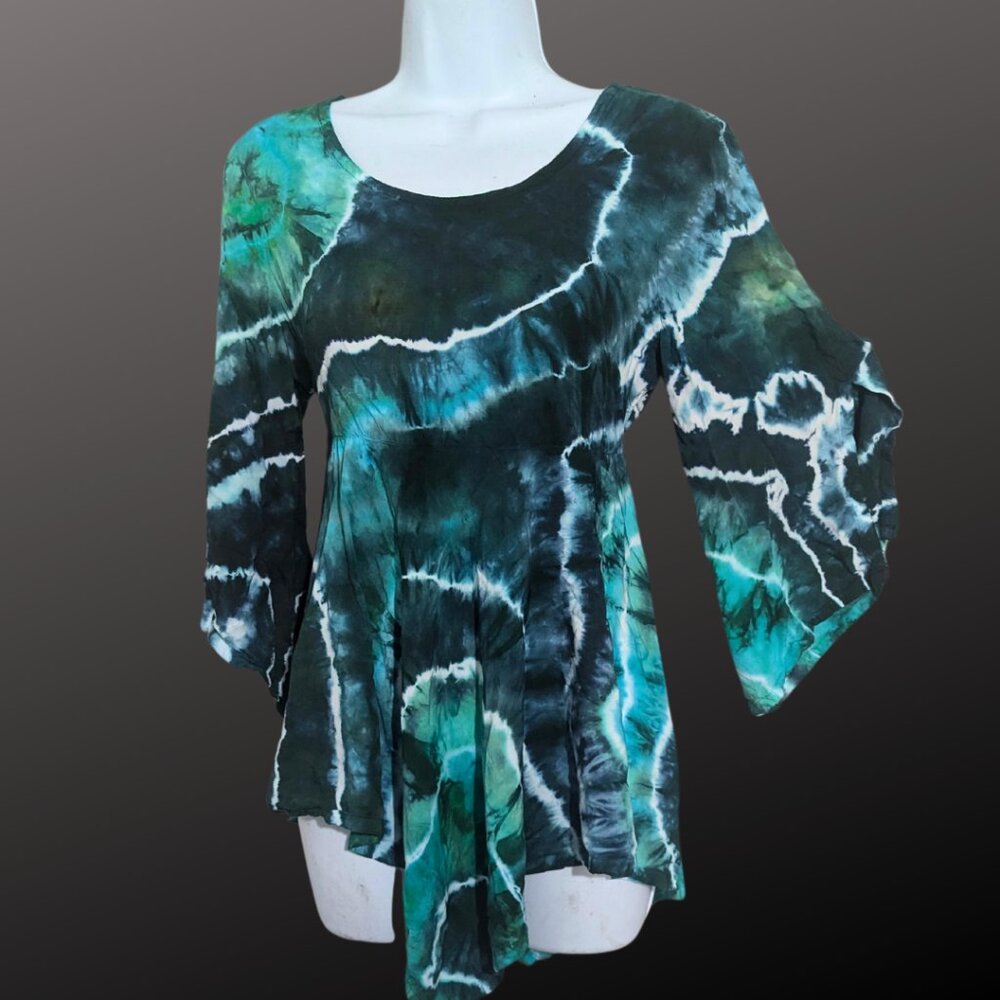 FREE Shipping! OOAK item! Adorable Flowy Hand dyed Self Tie Tunic